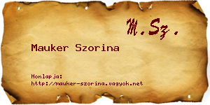 Mauker Szorina névjegykártya